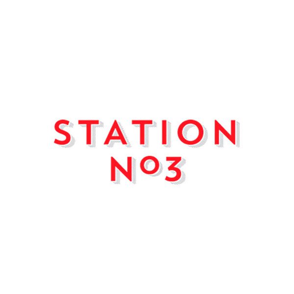 A red and white logo for station no 3.