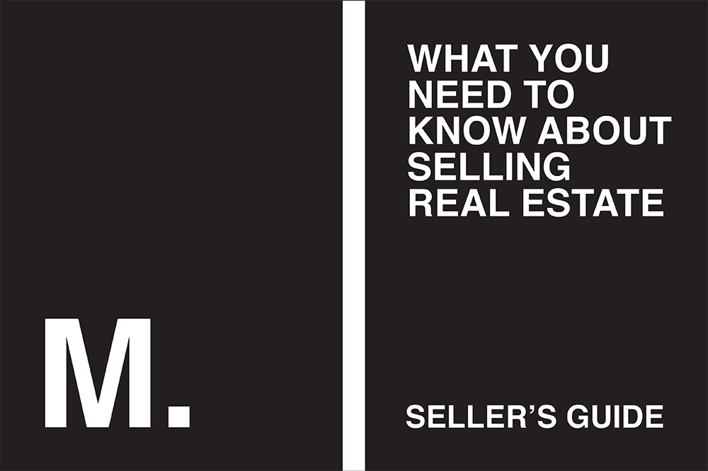 A black and white image of an advertisement for a real estate company.